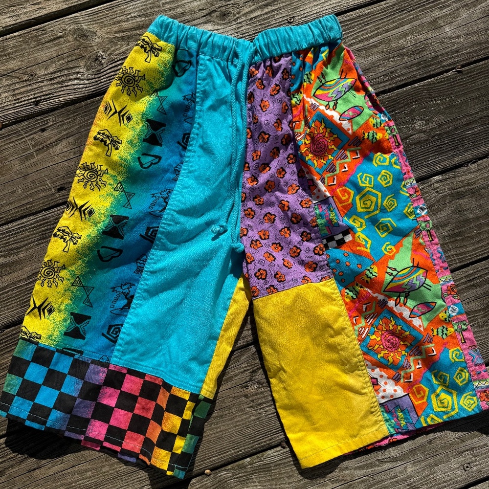 Vtg 1980s Gitano Express Jams Shorts Checkers It s Time to Have Some Fun 9/10